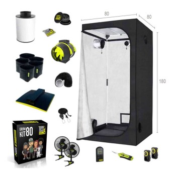 Garden Highpro 80x80x180 cm Growbox Set LEDMAXECO 150W -B...