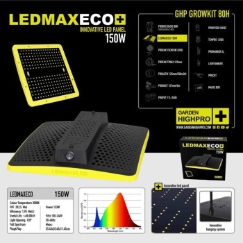 Garden Highpro 80x80x180 cm Growbox Set LEDMAXECO 150W -B Ware