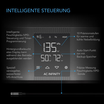 AC Infinity CLOUDFORGE T5 luchtbevochtiger 9 liter met intelligente regeling