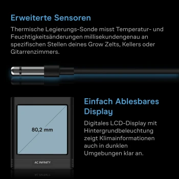 AC Infinity Smart Hygrometer B1 – VPD-klimaatmeter met externe sensor