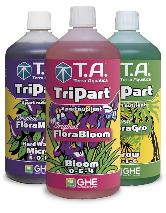 Plantenvoeding set T.A. TriPart hard water 1 L (Flora Series)   