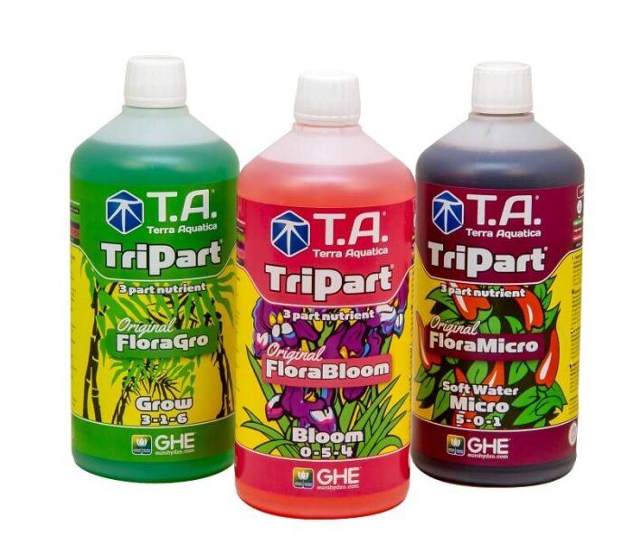 Plantenvoeding set T.A. TriPart 1L zacht water (Flora Series)