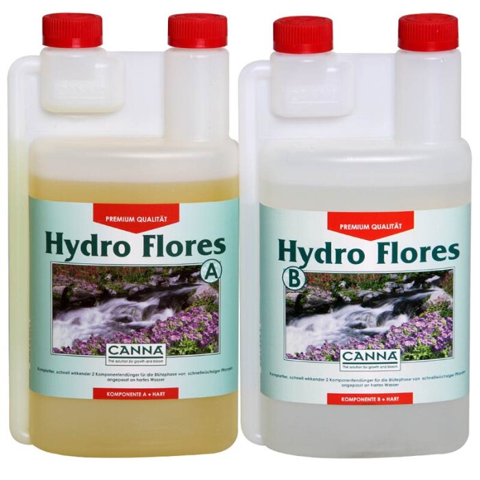 CANNA Hydro Flores A+B 1L, 5L, 10L voor hard water