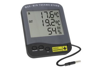 GHP Premium thermo -en hygrometer met externe sensor 1,5Mtr